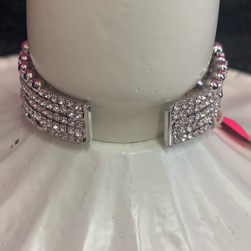 Silver Rhinestone Multi Row Cuff Bracelet - Picture 3 of 3
